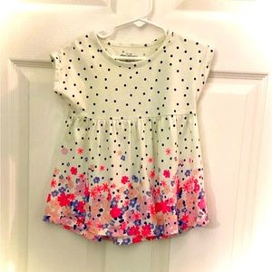 Navy Blue and White Poke A Dot Spring Floral Dress